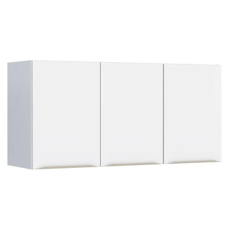 Armário Aéreo de Aço Para Pia 120cm 3 Portas Flora Cozimax Branco