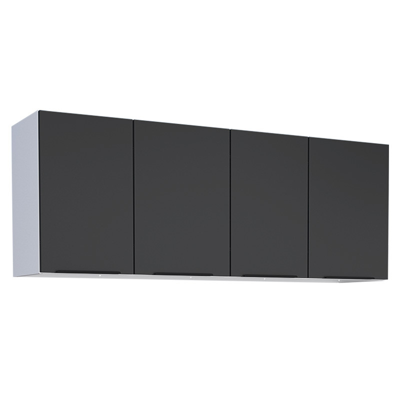 Armário Aéreo de Aço 3 Portas 153x55x34cm Cozinha Júpiter 160 Cozimax Preto