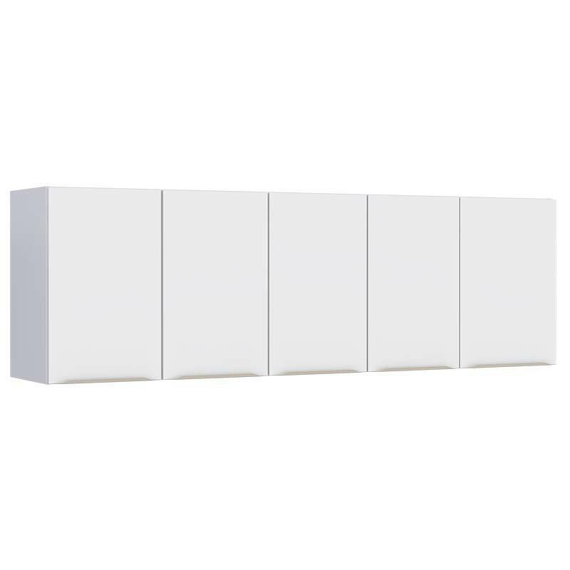 Armário Aéreo de Aço Para Pia 180cm 5 Portas Flora Cozimax Branco