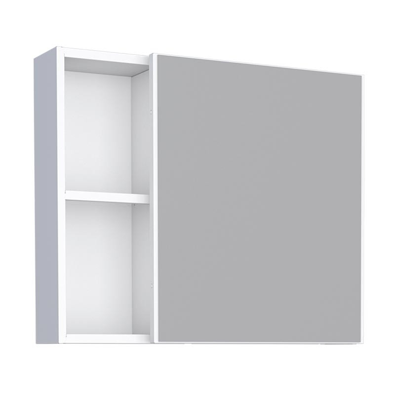 Espelho Para Banheiro de Aço 1 Porta 60x51x14cm Ameixa 60 Cozimax Branco
