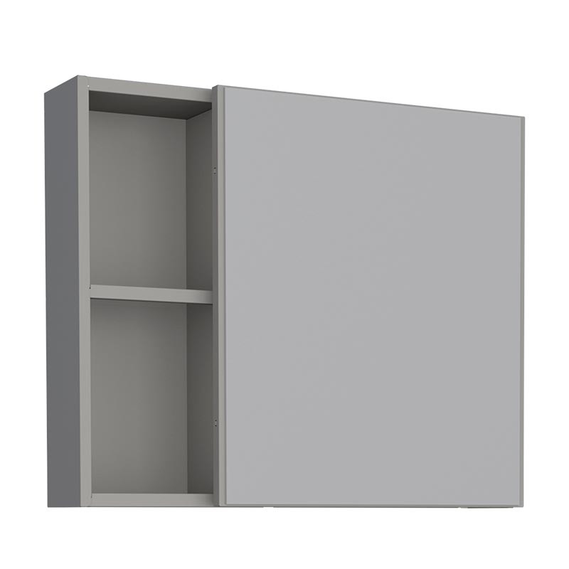 Espelho Para Banheiro de Aço 1 Porta 60x51x14cm Ameixa 60 Cozimax Cinza