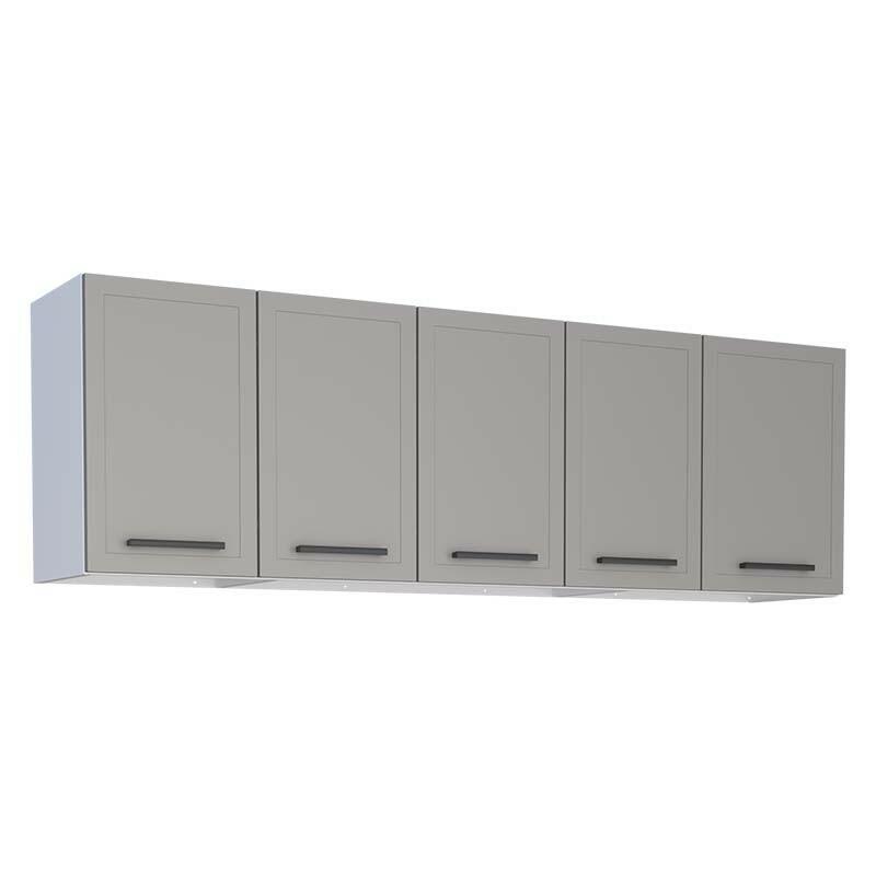 Armário Aéreo de Cozinha Aço 5 Portas Juno/Apolo 180 Cozimax Cinza Argila