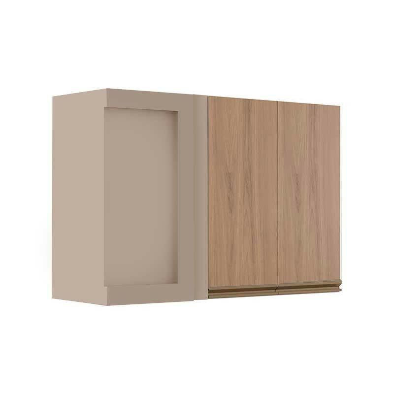 Módulo Armário Aéreo 68x100x34cm Canto Reto 100% MDF Cozinha Modulada Gold J Robel Fendi/Hanover
