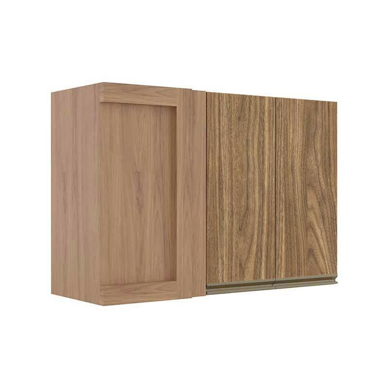 Módulo Armário Aéreo 68x100x34cm Canto Reto 100% MDF Cozinha Modulada Gold J Robel Hanover/Amendoeira BP