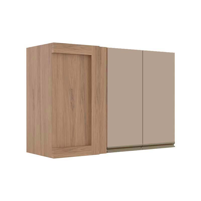 Módulo Armário Aéreo 68x100x34cm Canto Reto 100% MDF Cozinha Modulada Gold J Robel Hanover/Fendi Matte