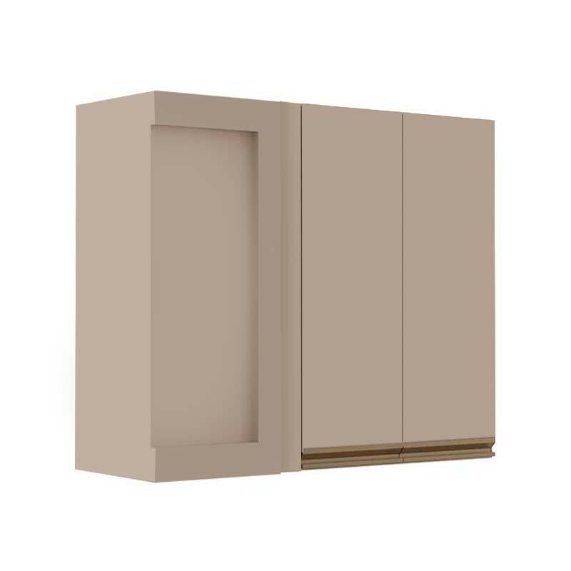 Módulo Armário Aéreo 88x100x34cm Canto Reto 100% MDF Cozinha Modulada Gold J Robel Fendi/Fendi Matte