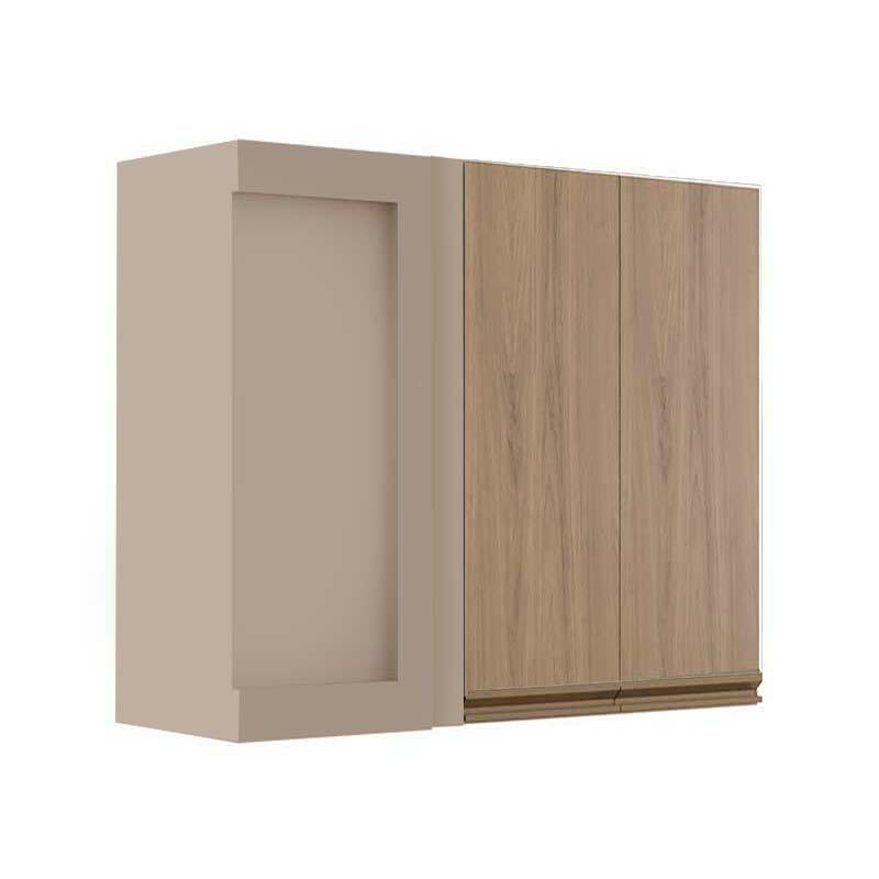 Módulo Armário Aéreo 88x100x34cm Canto Reto 100% MDF Cozinha Modulada Gold J Robel Fendi/Hanover