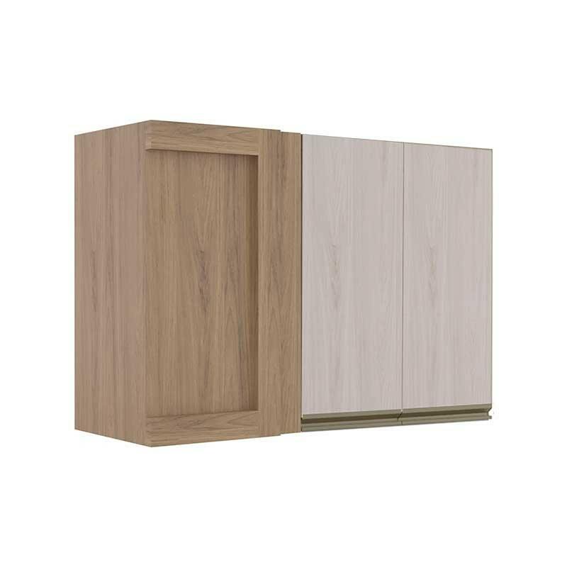 Módulo Armário Aéreo 68x100 Canto Reto Direito 100% MDF Cozinha Modulada Gold Robel Hanover/Aspen