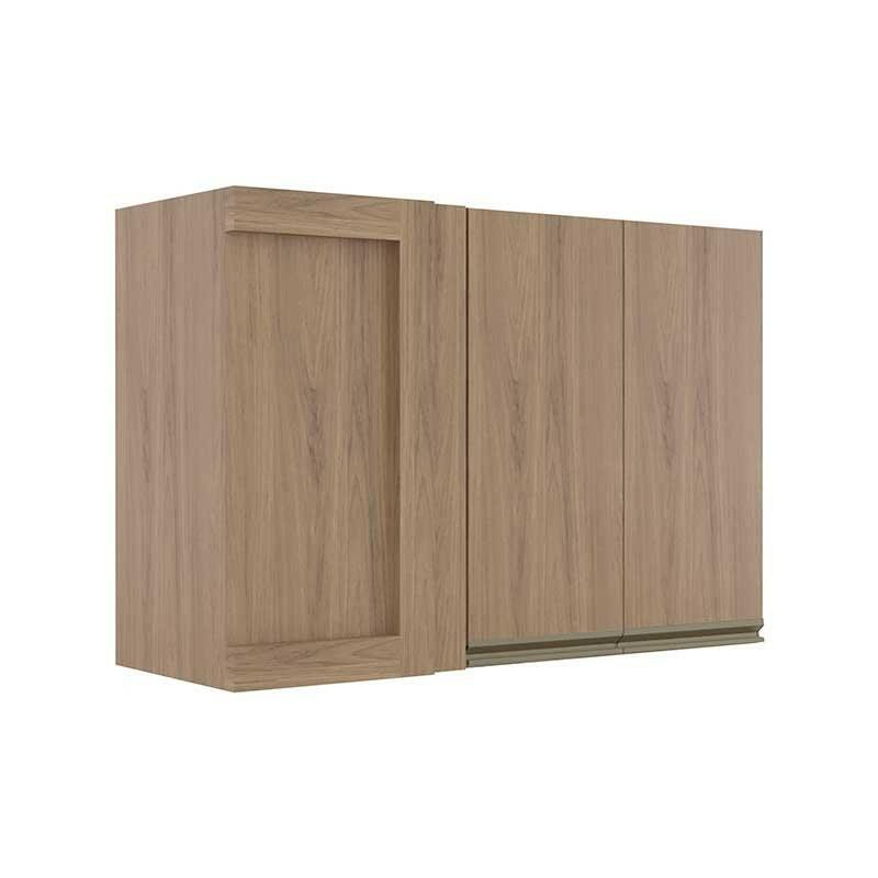 Módulo Armário Aéreo 68x100 Canto Reto Direito 100% MDF Cozinha Modulada Gold Robel Hanover/Hanover