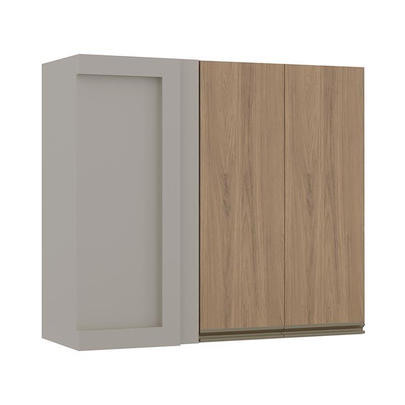 Módulo Armário Aéreo 88x100 Canto Reto Direito 100% MDF Cozinha Modulada Gold Robel Fendi/Hanover