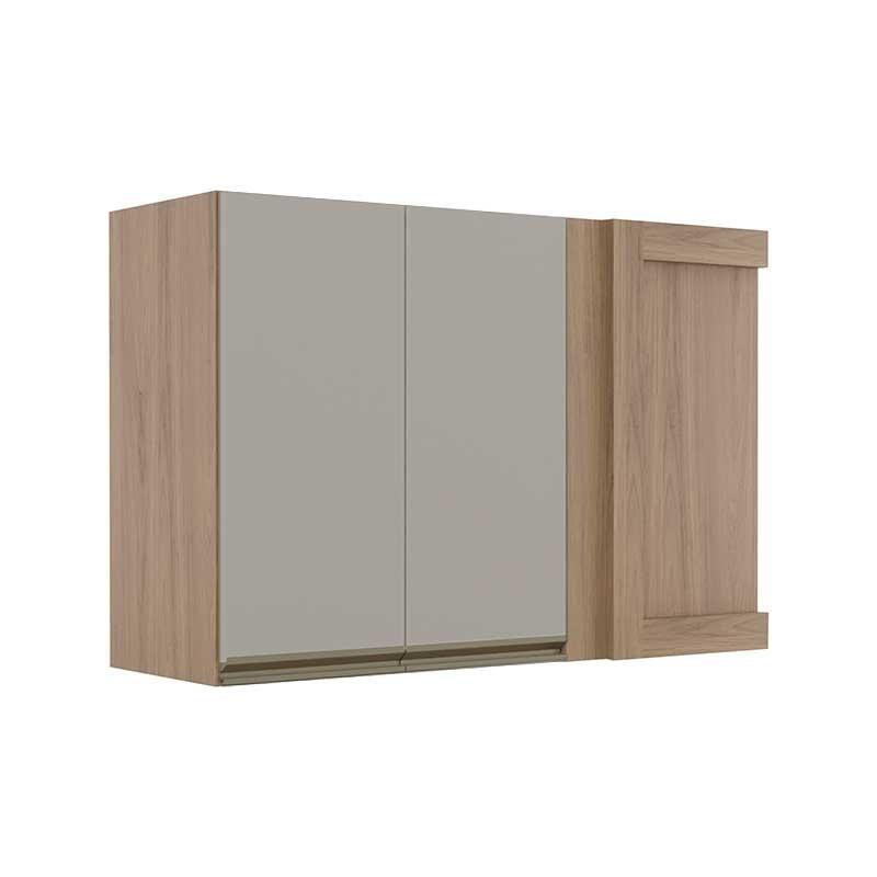 Módulo Armário Aéreo 68x100 Canto Reto Esquerdo 100% MDF Cozinha Modulada Gold Robel Hanover/Fendi