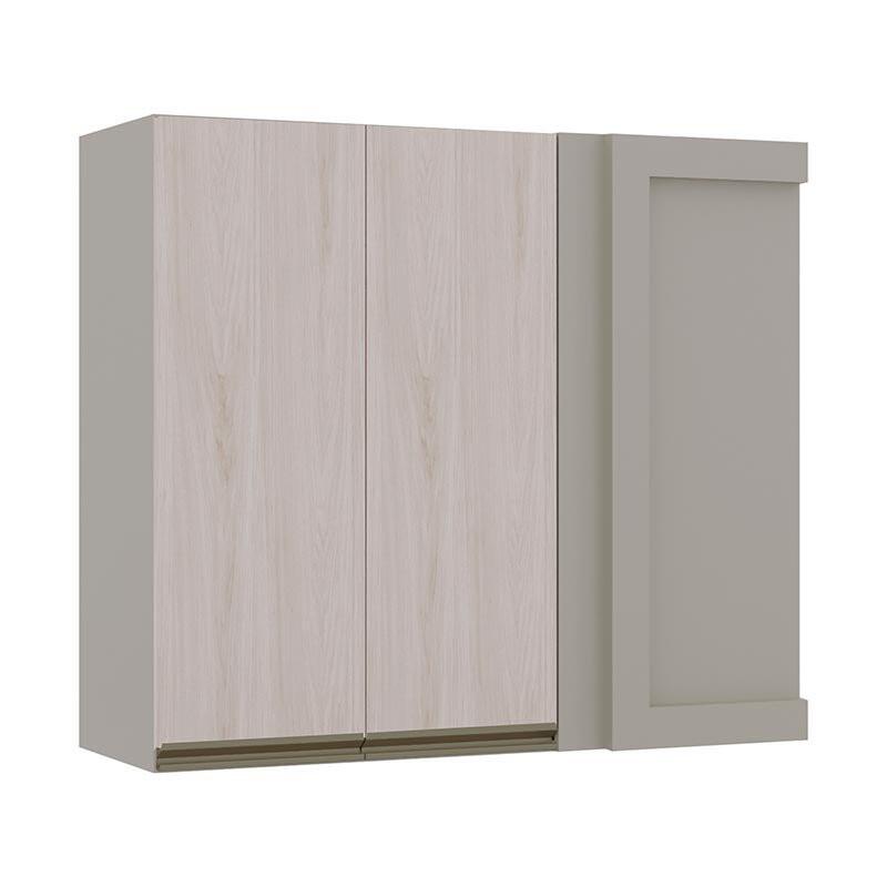 Módulo Armário Aéreo 88x100 Canto Reto Esquerdo 100% MDF Cozinha Modulada Gold Robel Fendi/Aspen