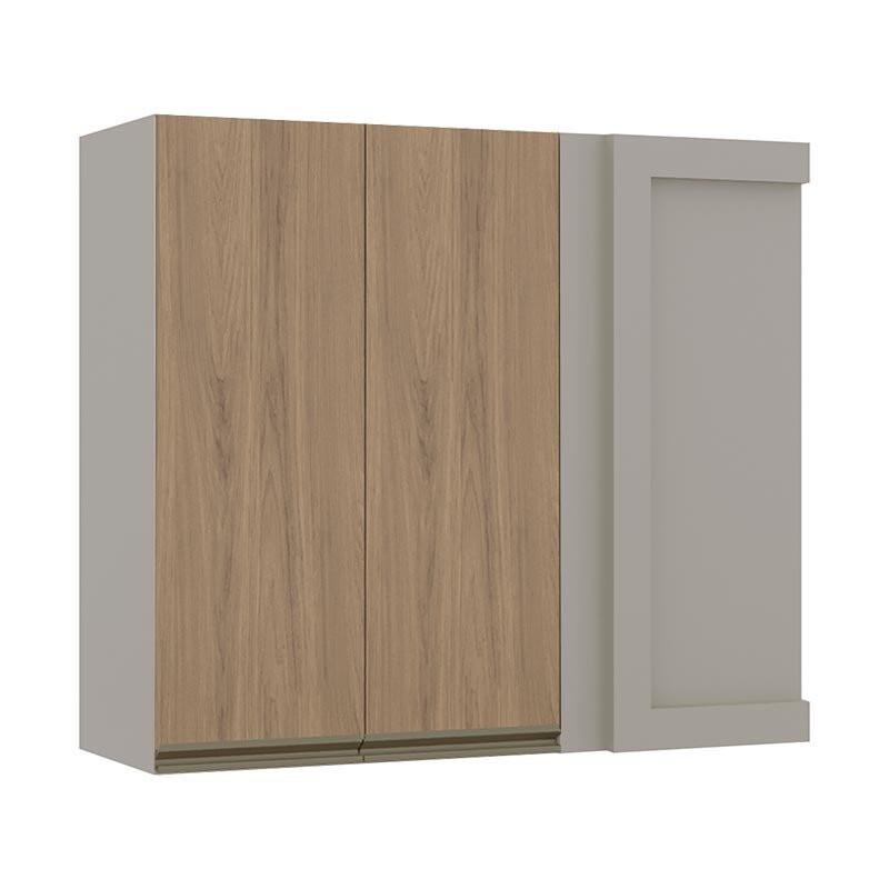 Módulo Armário Aéreo 88x100 Canto Reto Esquerdo 100% MDF Cozinha Modulada Gold Robel Fendi/Hanover