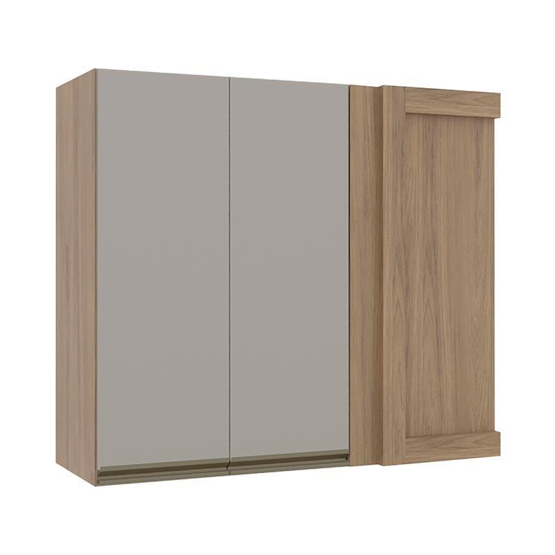 Módulo Armário Aéreo 88x100 Canto Reto Esquerdo 100% MDF Cozinha Modulada Gold Robel Hanover/Fendi
