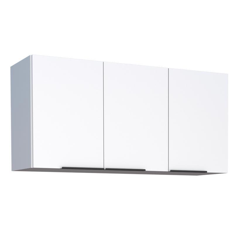 Armário Aéreo de Cozinha Madeira 120 Cisne 3 Portas Cozimax Branco