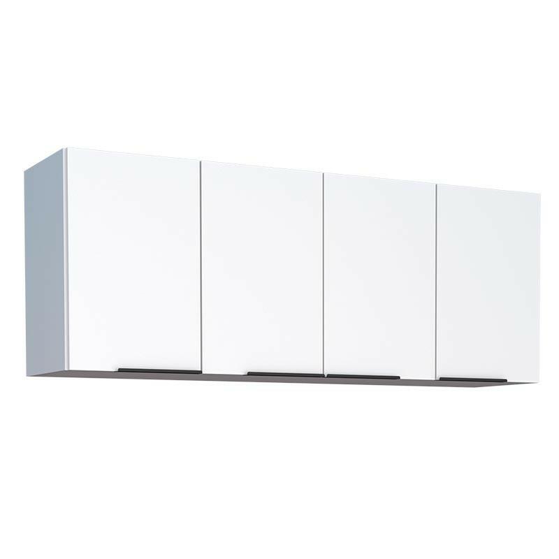 Armário Aéreo de Cozinha Madeira 150 Cisne 4 Portas Cozimax Branco