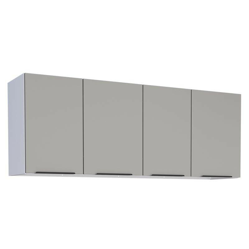 Armário Aéreo de Cozinha Aço 4 Portas Júpiter 150 Cozimax Cinza Argila