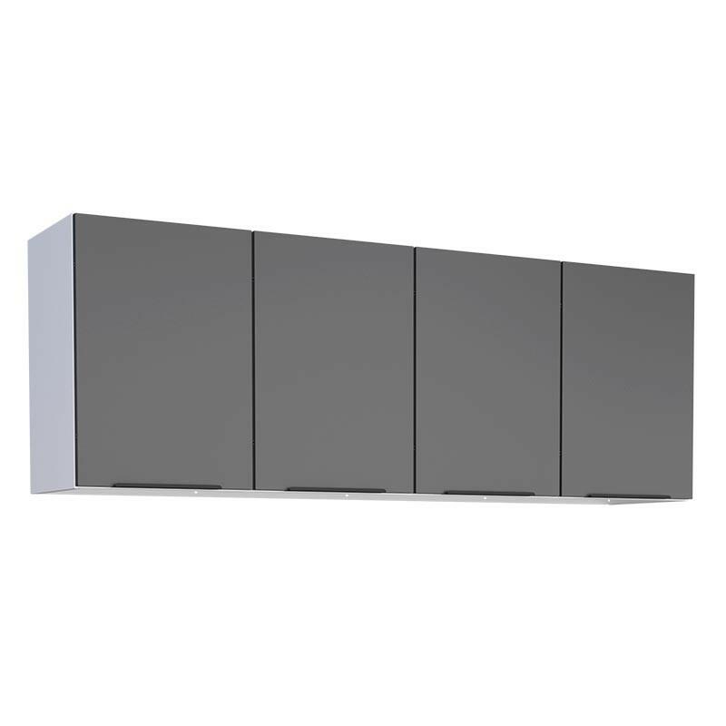 Armário Aéreo de Cozinha Aço 4 Portas Júpiter 160 Cozimax Preto