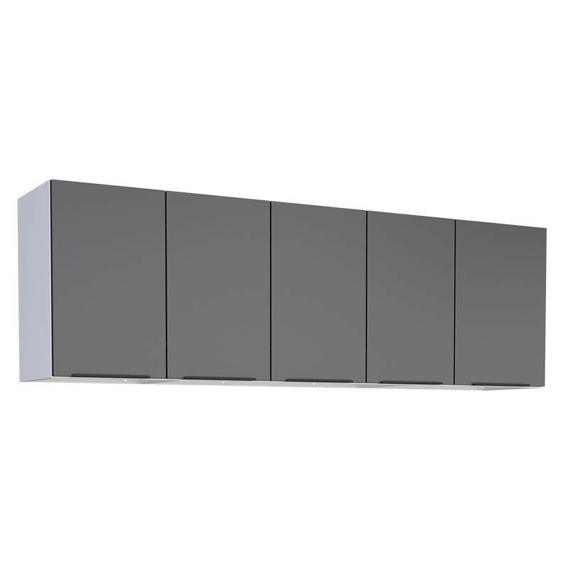 Armário Aéreo de Cozinha Aço 5 Portas Júpiter 180 Cozimax Preto