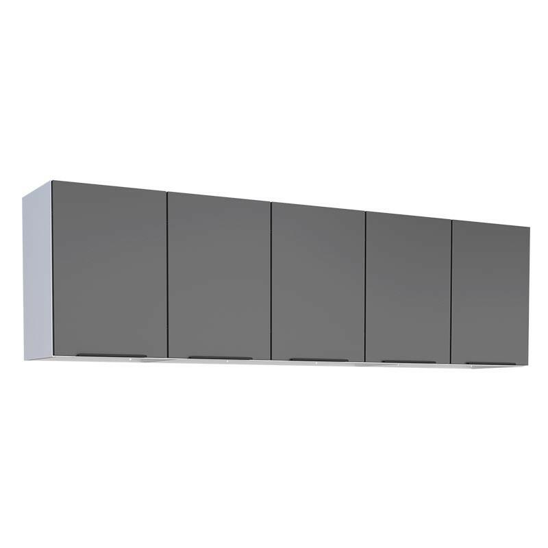 Armário Aéreo de Cozinha Aço 5 Portas Júpiter 200 Cozimax Preto