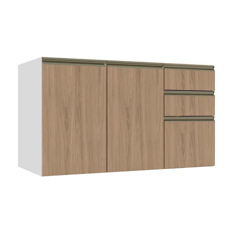 Módulo Balcão 120cm 3 Gavetas 2 Portas 100% MDF Cozinha Modulada Gold J Robel Branco/Hanover Módulo Balcão 120cm 3 Gavetas 2 Portas 100% MDF Cozinha Modulada Gold J Robel Branco/Hanover