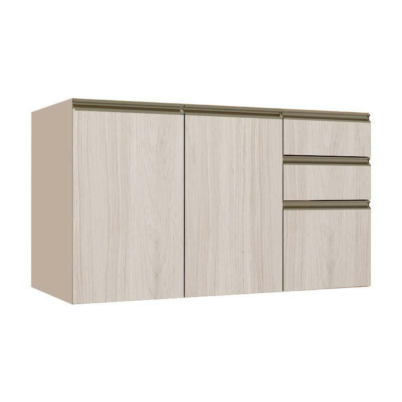Módulo Balcão 120cm 3 Gavetas 2 Portas 100% MDF Cozinha Modulada Gold J Robel Fendi/Aspen Módulo Balcão 120cm 3 Gavetas 2 Portas 100% MDF Cozinha Modulada Gold J Robel Fendi/Aspen