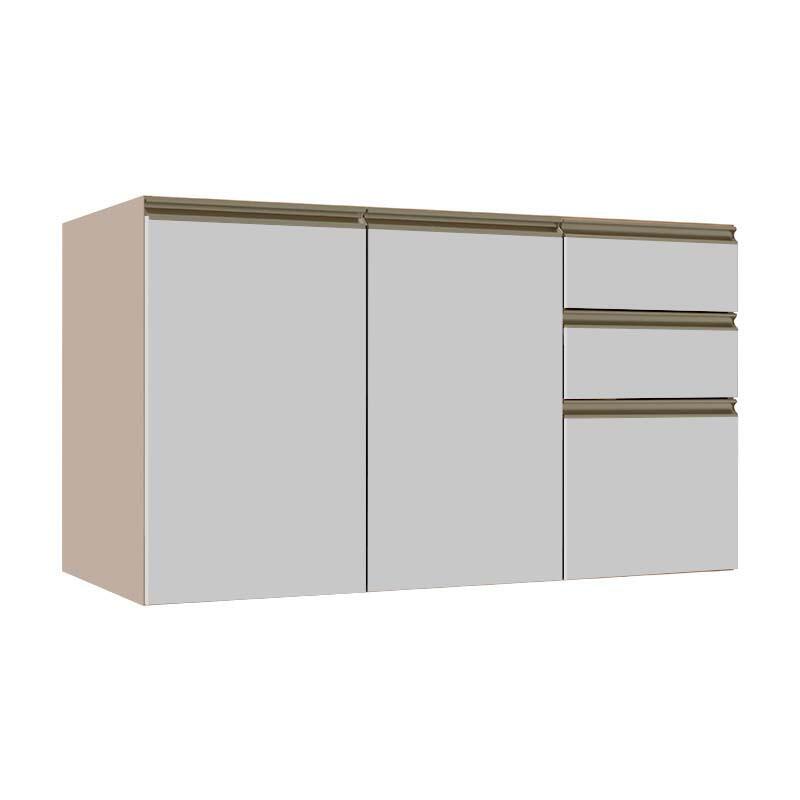 Módulo Balcão 120cm 3 Gavetas 2 Portas 100% MDF Cozinha Modulada Gold J Robel Fendi/Branco Matte Módulo Balcão 120cm 3 Gavetas 2 Portas 100% MDF Cozinha Modulada Gold J Robel Fendi/Branco Matte