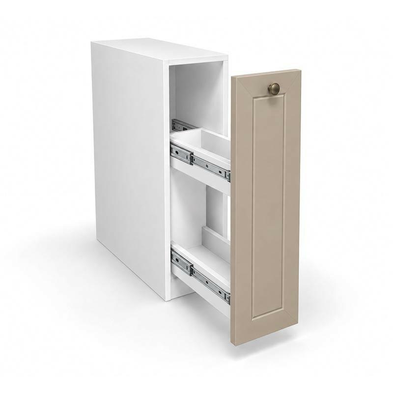 Módulo Balcão 20x68x56cm Com Porta Tempero 100% MDF Cozinha Provence Robel Branco/Fendi Matte