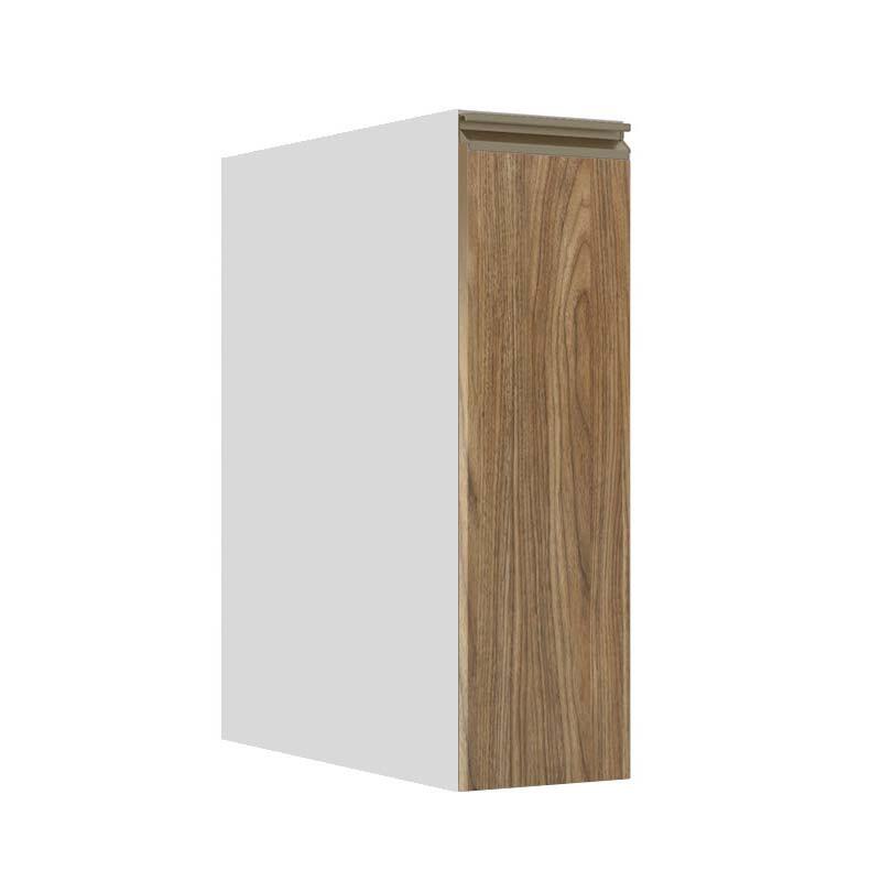 Módulo Balcão 20cm 1 Porta 100% MDF Cozinha Modulada Gold J Robel Branco/Amendoeira BP
