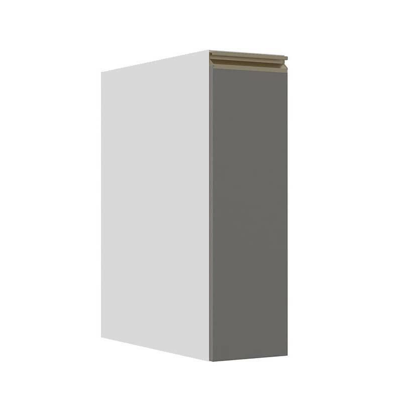 Módulo Balcão 20cm 1 Porta 100% MDF Cozinha Modulada Gold J Robel Branco/Cinza Matte