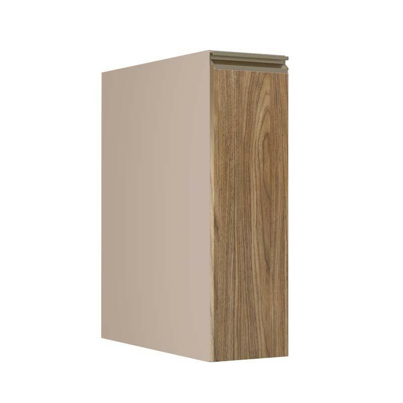 Módulo Balcão 20cm 1 Porta 100% MDF Cozinha Modulada Gold J Robel Fendi/Amendoeira BP