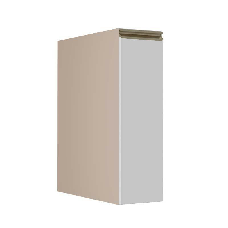 Módulo Balcão 20cm 1 Porta 100% MDF Cozinha Modulada Gold J Robel Fendi/Branco Matte
