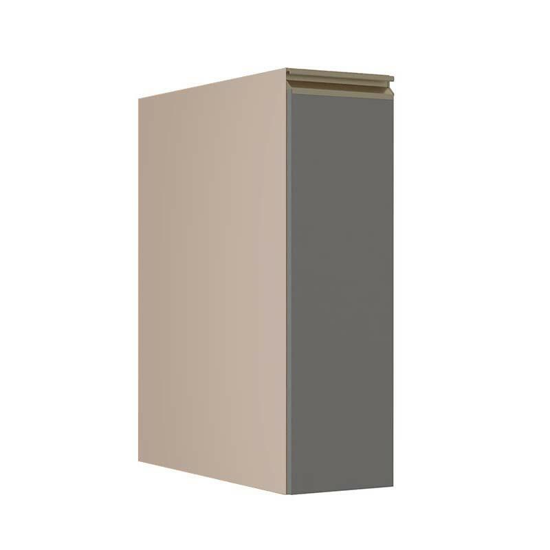 Módulo Balcão 20cm 1 Porta 100% MDF Cozinha Modulada Gold J Robel Fendi/Cinza Matte