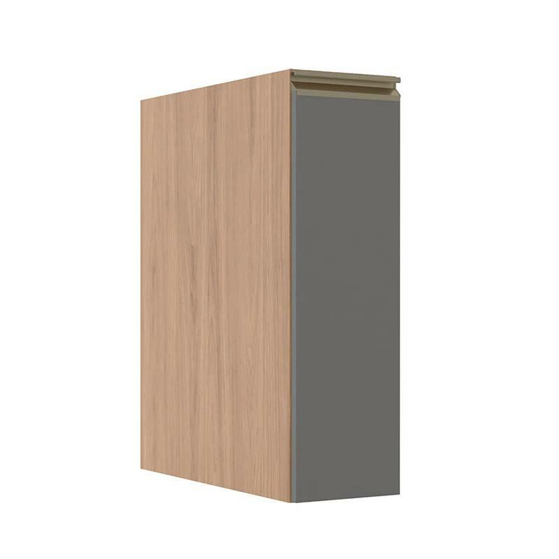 Módulo Balcão 20cm 1 Porta 100% MDF Cozinha Modulada Gold Robel Hanover/Cinza Matte