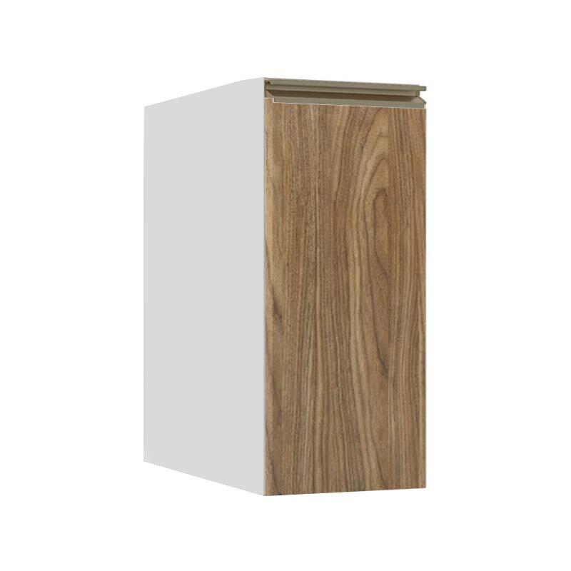 Módulo Balcão 30cm 1 Porta 100% MDF Cozinha Modulada Gold J Robel Branco/Amendoeira BP