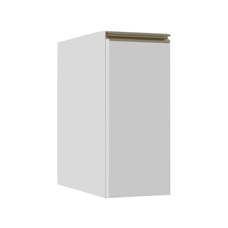 Módulo Balcão 30cm 1 Porta 100% MDF Cozinha Modulada Gold J Robel Branco/Branco Matte