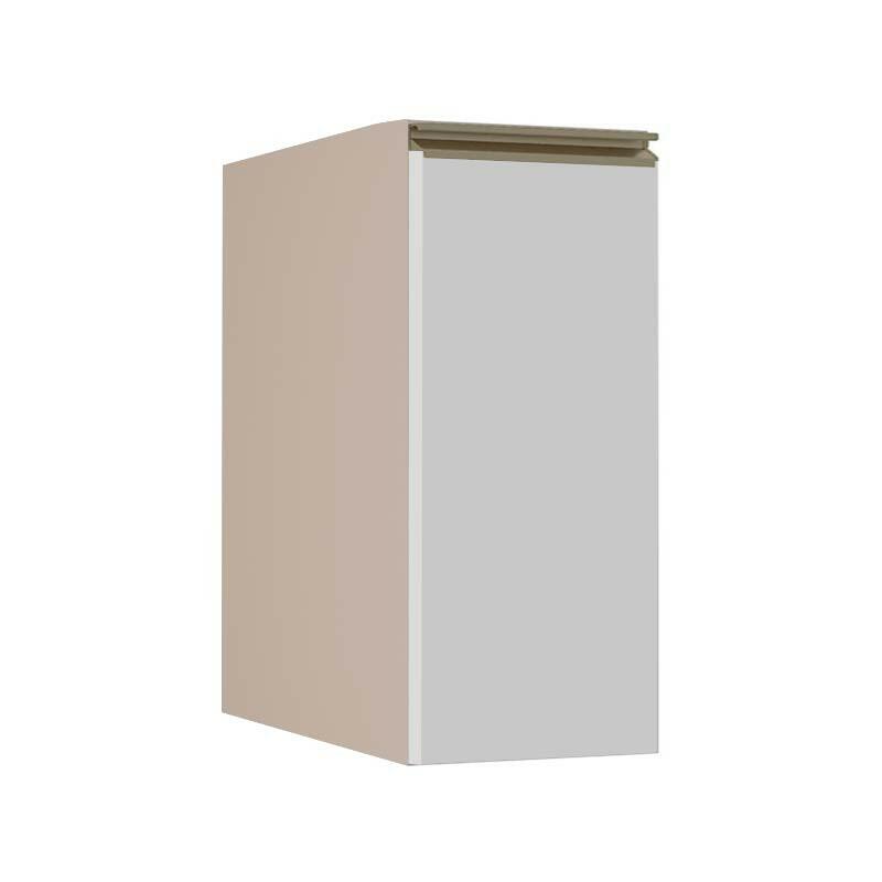 Módulo Balcão 30cm 1 Porta 100% MDF Cozinha Modulada Gold J Robel Fendi/Branco Matte