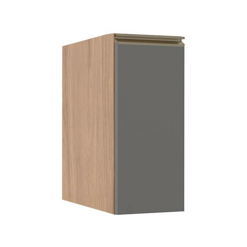 Módulo Balcão 30cm 1 Porta 100% MDF Cozinha Modulada Gold J Robel Hanover/Cinza Matte