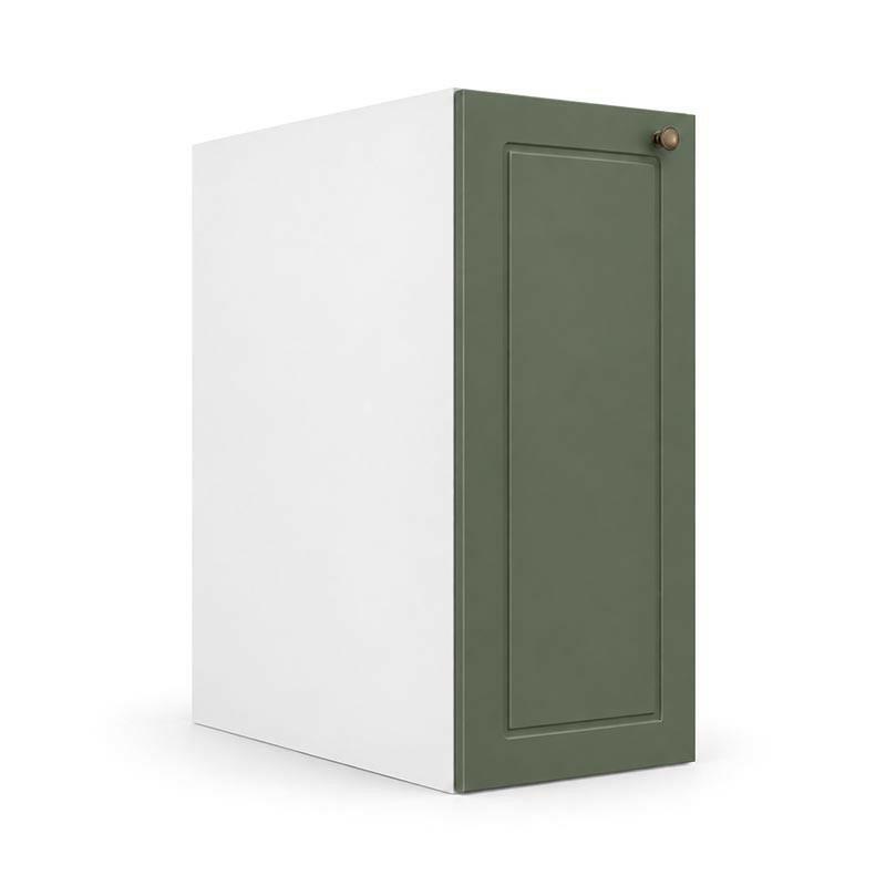 Módulo Balcão Editável Largura 21cm a 39cm x 68x56cm 1 Porta Provence Robel Branco/Sálvia Matte