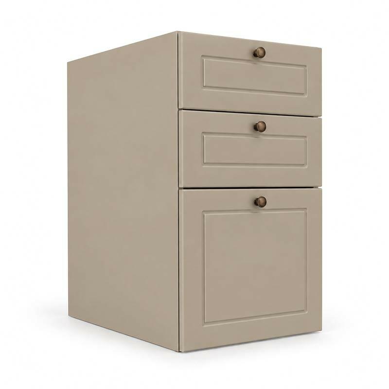 Módulo Balcao 35x68x56cm 3 Gavetas 100% MDF Cozinha Provence Robel Fendi/Fendi Matte