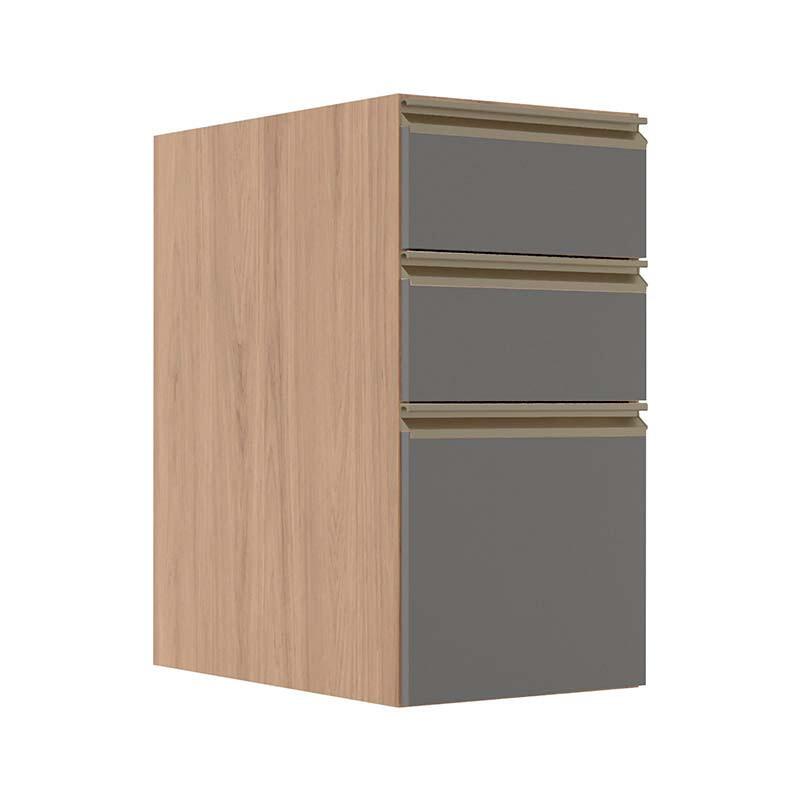 Módulo Balcão 35cm 3 Gavetas 100% MDF Cozinha Modulada Gold J Robel Hanover/Cinza Matte Módulo Balcão 35cm 3 Gavetas 100% MDF Cozinha Modulada Gold J Robel Hanover/Cinza Matte