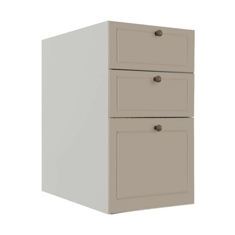 Módulo Balcao 40cm 3 Gavetas 100% MDF Cozinha Modulada Provence Robel Branco/Fendi Matte