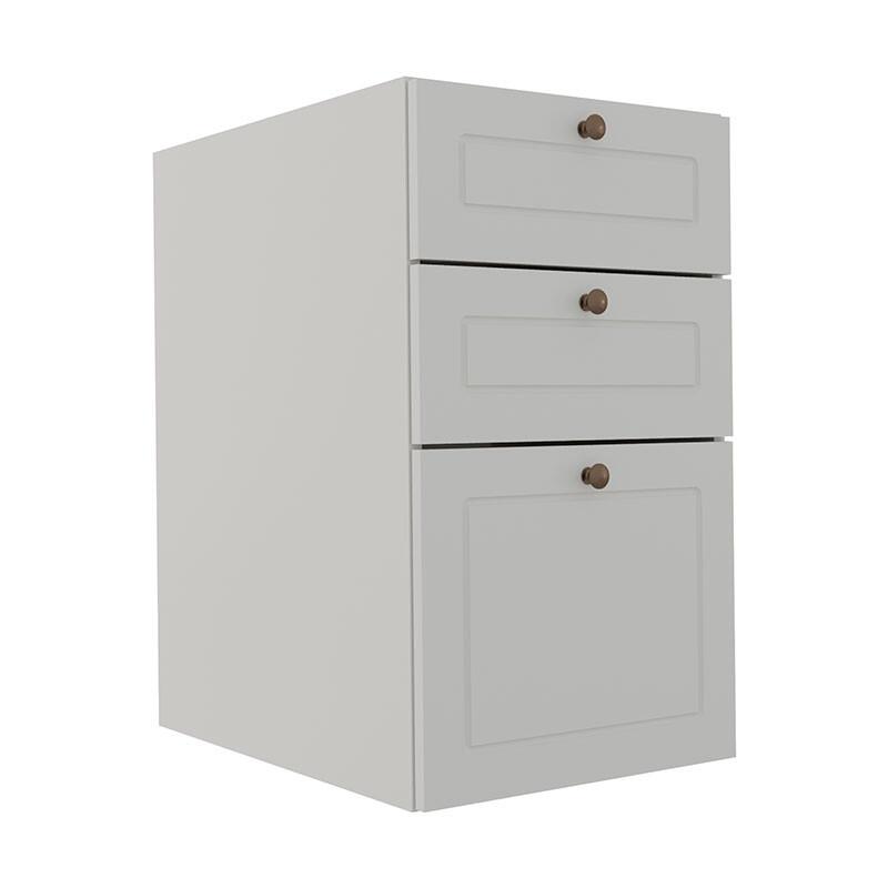 Módulo Balcao 40cm 3 Gavetas 100% MDF Cozinha Modulada Provence Robel Branco/Branco Matte