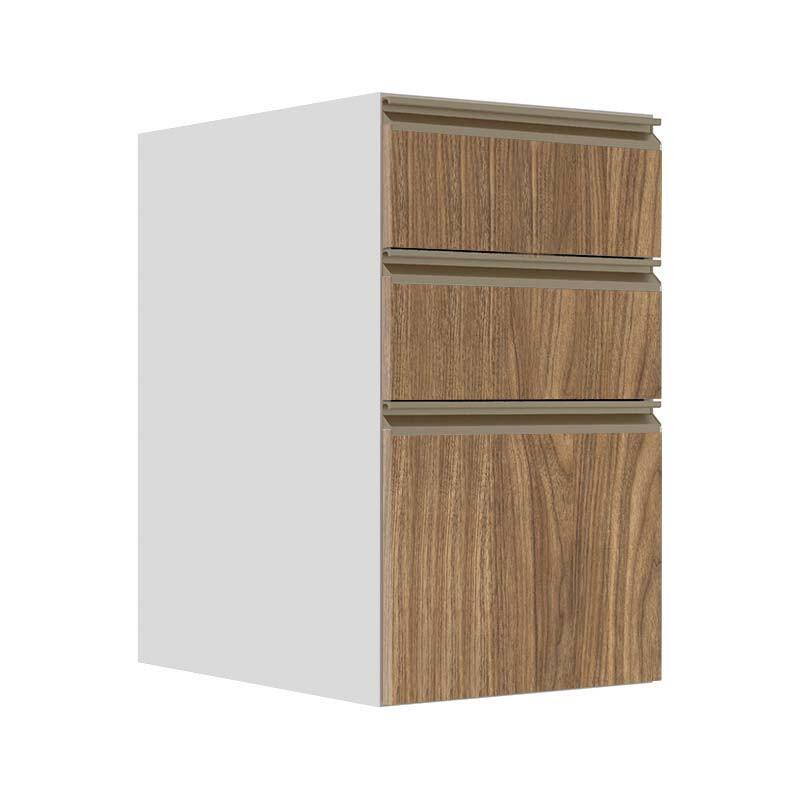 Módulo Balcão 40cm 3 Gavetas 100% MDF Cozinha Modulada Gold J Robel Branco/Amendoeira BP Módulo Balcão 40cm 3 Gavetas 100% MDF Cozinha Modulada Gold J Robel Branco/Amendoeira BP