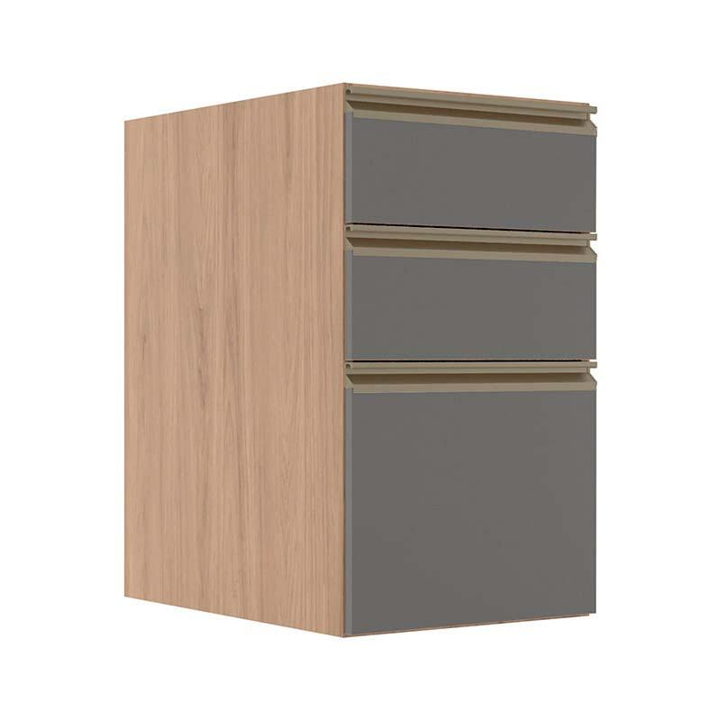 Módulo Balcão 40cm 3 Gavetas 100% MDF Cozinha Modulada Gold J Robel Hanover/Cinza Matte Módulo Balcão 40cm 3 Gavetas 100% MDF Cozinha Modulada Gold J Robel Hanover/Cinza Matte