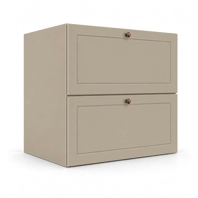 Módulo Balcão 60x68x56cm 2 Gavetas + 1 Gaveta Oculta 100% MDF Cozinha Provence Robel Fendi/Fendi Matte