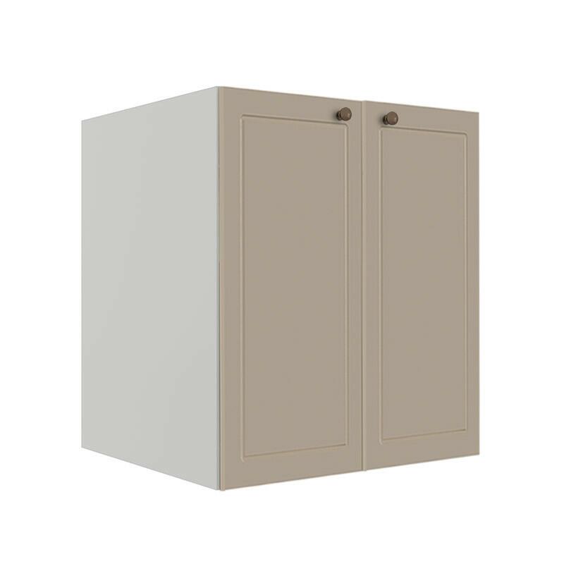 Módulo Balcao 60cm 2 Portas 100% MDF Cozinha Modulada Provence Robel Branco/Fendi Matte