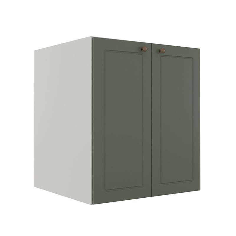 Módulo Balcao 60cm 2 Portas 100% MDF Cozinha Modulada Provence Robel Branco/Salvia Matte