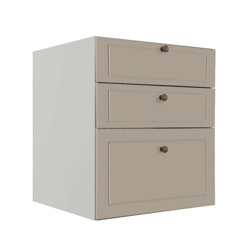 Módulo Balcao 60cm 3 Gavetas 100% MDF Cozinha Modulada Provence Robel Branco/Fendi Matte