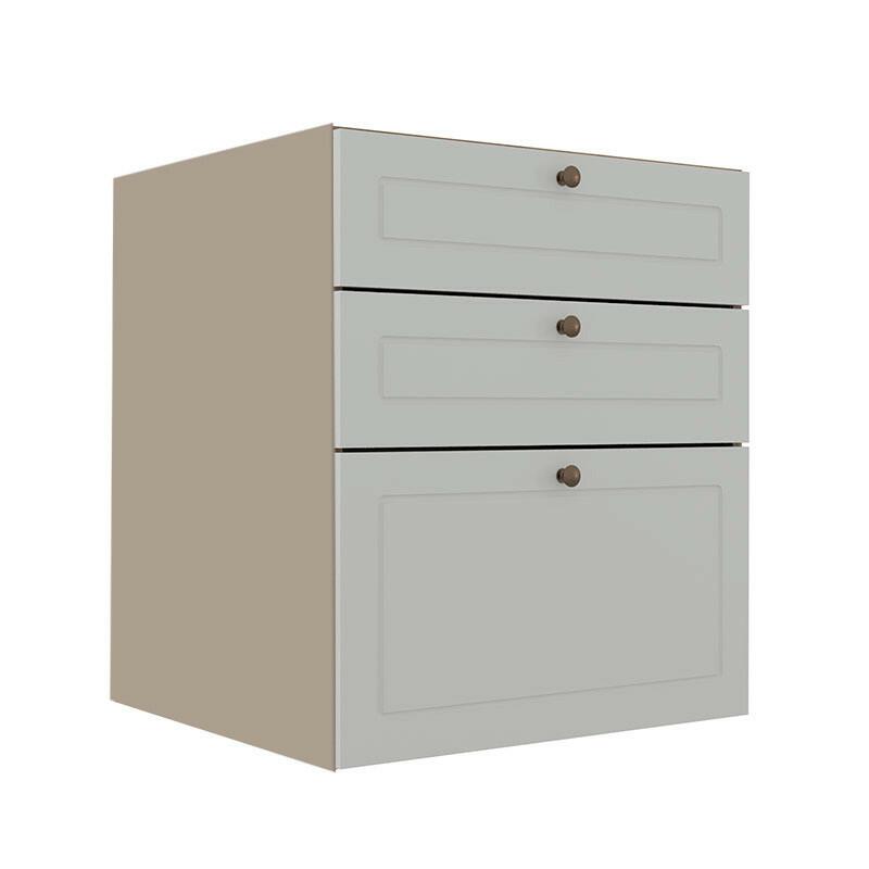 Módulo Balcao 60cm 3 Gavetas 100% MDF Cozinha Modulada Provence Robel Fendi/Branco Matte